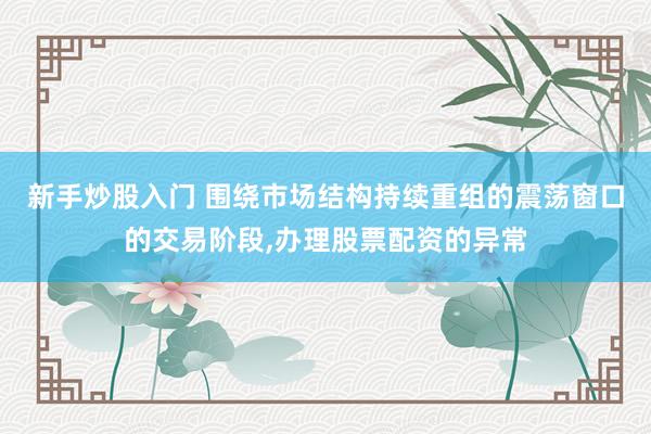 新手炒股入门 围绕市场结构持续重组的震荡窗口的交易阶段，办理股票配资的异常